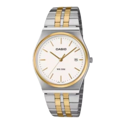  Casio General MTP-B145SG-7AV White Dial Date Display Stainless Steel Strap Analog Men Watch